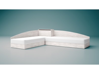 Ъглови легла Аполо 7 + матраци (дъб бланко)